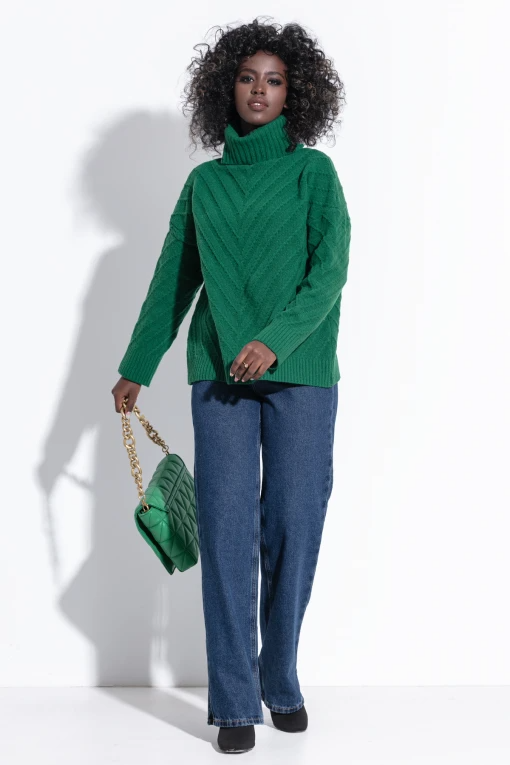 Žalias vilnonis megztinis, kuris tikrai taps Jūsų mėgstamiausiu