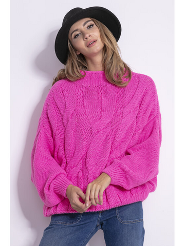 Šiltas, stilingas megztinis rožinės spalvos