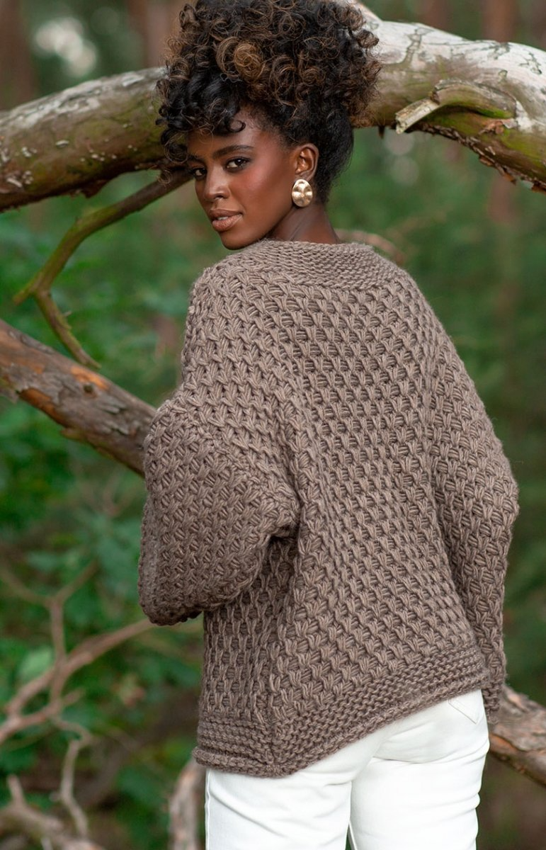 Išskirtinis storas megztinis plačiomis rankovėmis