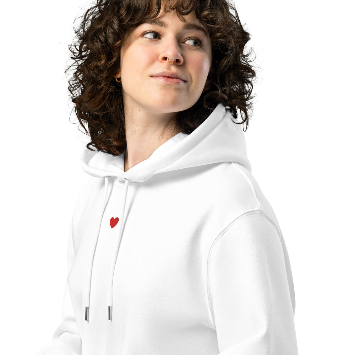Unisex ekologiškas džemperis, Organinė medvilnė, Siuvinėta širdelė, Patogus kasdienai, Tvari mada, Dovana jam ir jai, Minimalistinis dizainas – išskirtiniai drabužiai iš jakas.net